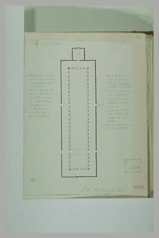 Pise : plan du Campo Santo et annotations manuscrites