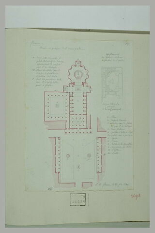 Florence : plan de l'église et de la place de l'Annunziata