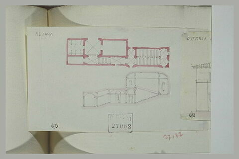 Plan et coupe d'une édifice à Albano