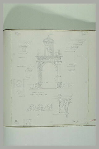 Etude d'une porte et d'ornements à Fano