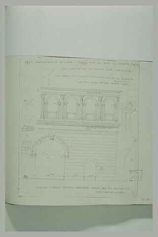 Restauration de l'arc tracé sur un mur d'église à Fano