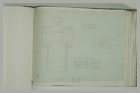 Ferrare: plans et coupes de Santa Maria in Vado