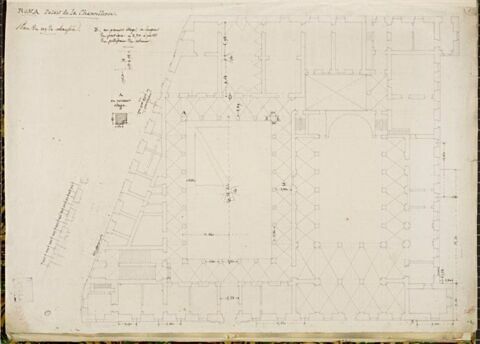 Plan du palais de la Chancellerie à Rome