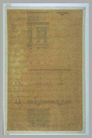 Rome : coupe et détail de l'armature de Sainte-Marie-Majeure