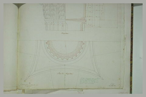 Rome : relevé du chapiteau du Temple de Vesta