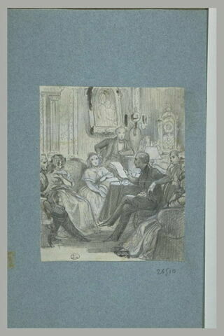 Vie de Chateaubriand :  Chateaubriand lisant dans un salon (?), image 2/2