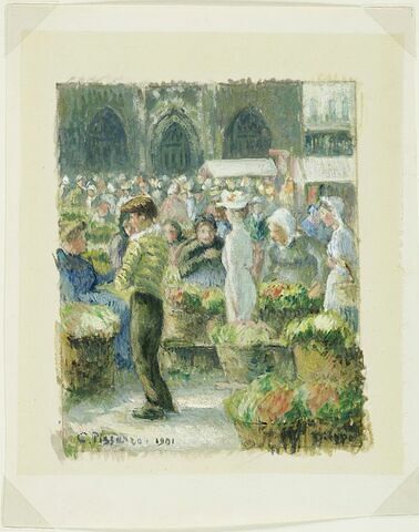 Scène de marché à Dieppe, 1901