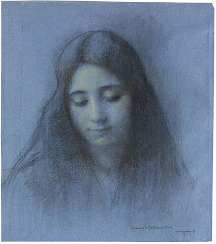 Portrait d'une femme au long cheveux