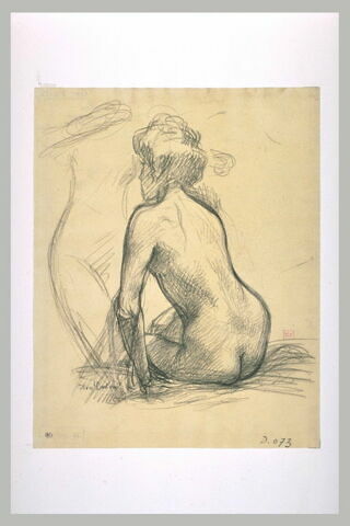 Femme nue, assise, de dos