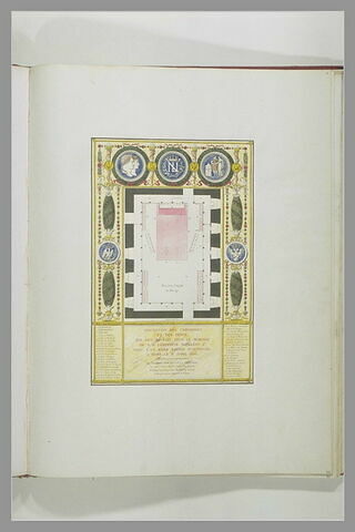 Plan de la chapelle du mariage avec la place des dignitaires