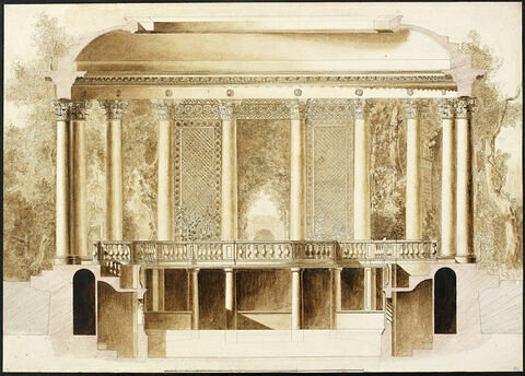 Coupe transversale de la salle de garde de Brunoy