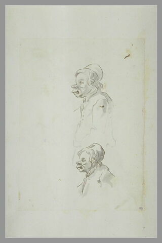 Deux caricatures d'un homme de profil