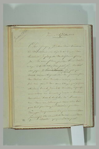 Lettre de Théodore Chassériau à son père, Benoît Chassériau