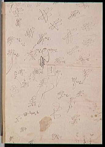 40 essais de monogramme et de signature de 'Bologne de Pri[maticcio]'