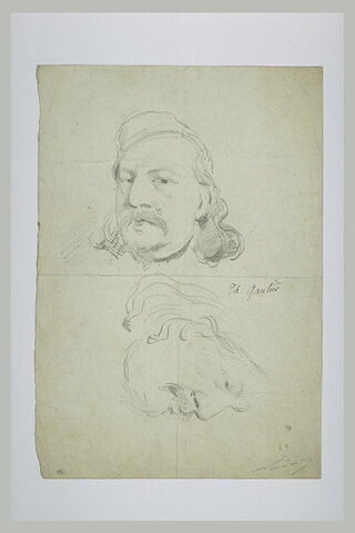 Deux croquis de la tête de Théophile Gautier