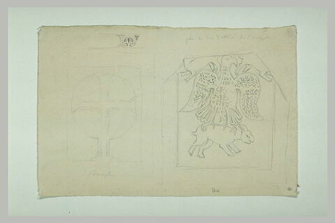 Athènes, motifs décoratifs et croix provenant du palais épiscopal d'Athènes