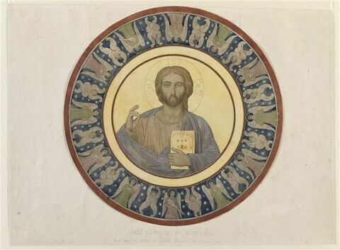 Mont Athos, monastère d'Aghia Lavra, Christ Pantocrator de la coupole du Catholicon