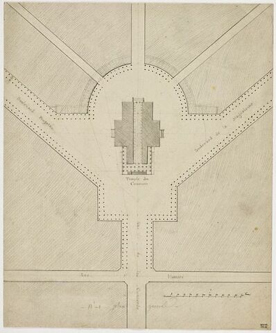 Paris, Temple du Commerce sur l'emplacement de la Madeleine