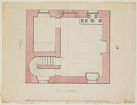 Paris, Hôtel de Saint-Prix : plan des caves et fondations