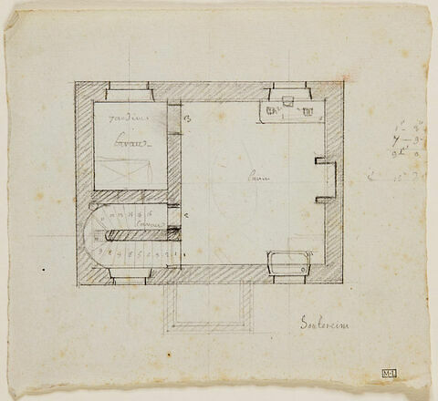 Paris, Hôtel de Saint-Prix : plan du souterrain