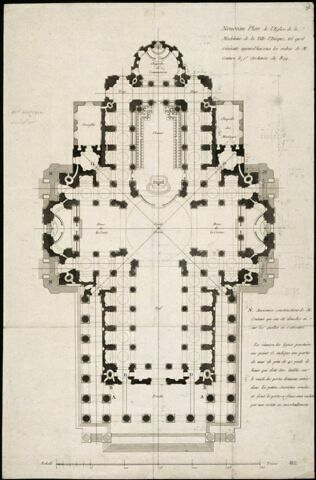 Paris, Eglise de la Madeleine : plan de Couture