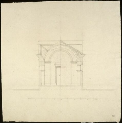 Auteuil, Maison d'Hubert Robert : élévation perspective