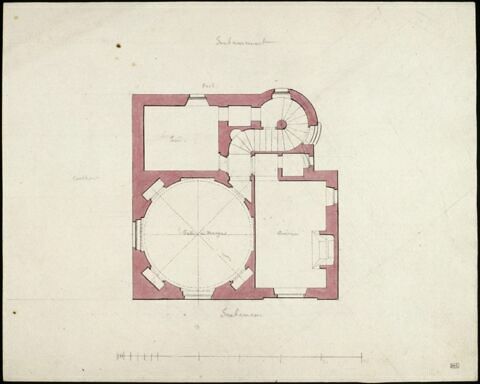 Auteuil, Maison d'Hubert Robert : plan du soubassement