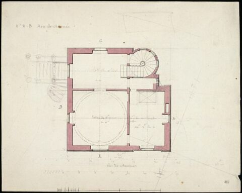 Auteuil, Maison d'Hubert Robert : plan du rez-de-chaussée