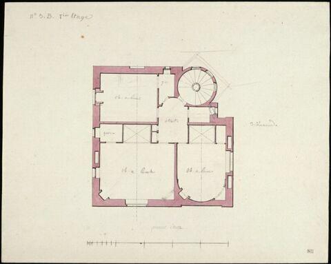 Auteuil, Maison d'Hubert Robert : plan du premier