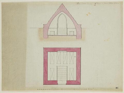 Paris, Cimetière du Père-Lachaise, Monument Greffulhe : coupe et plan