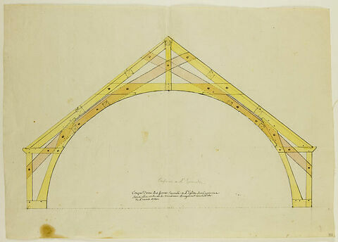 Paris, Eglise du couvent des Capucins, Projet de ferme : coupe