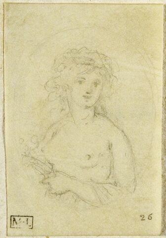 Femme, vue de face, les seins nus