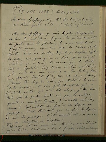 (27 août 1838), Paris, à Geoffroy Dechaume