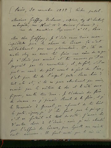 30 novembre 1838, Paris, à Geoffroy Dechaume