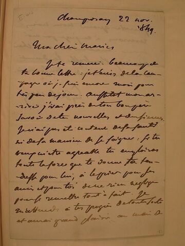 22 novembre 1849, Champrosay, à la fille de Pierret