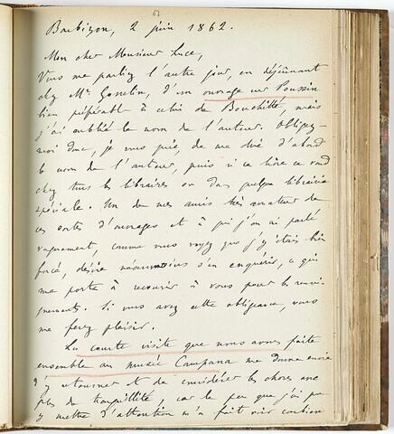 2 juin 1862, Barbizon, à Siméon Luce
