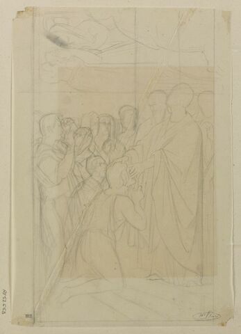 Etude d'ensemble pour le tableau Saint Clair guérissant les aveugles