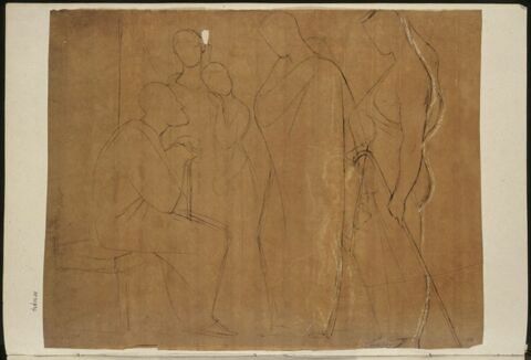 Figures drapées, étude pour un des groupes du tableau Les Bergers de Virgile, image 2/2