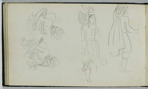 Quatre croquis d'indiens Ojibwas