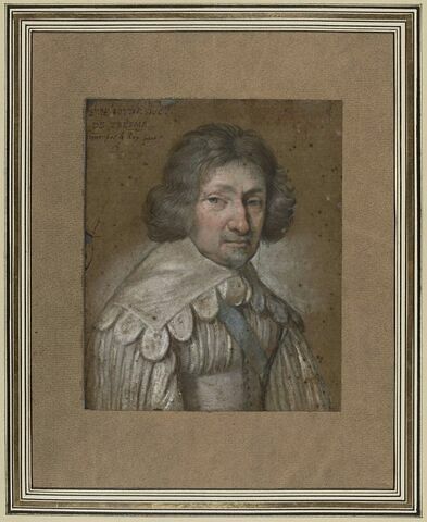 Portrait en buste de René Potier, seigneur et duc de Tresme, portant le cordon bleu de l'Ordre du Saint-Esprit