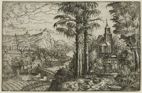 Paysage avec église