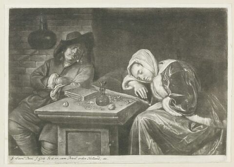 J. Steen et sa femme dormant