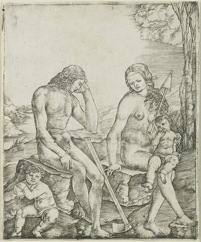 Adam et Eve et leurs deux enfants