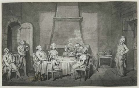 Premier repas de Louis XVI et de sa famille dans sa prison du Temple