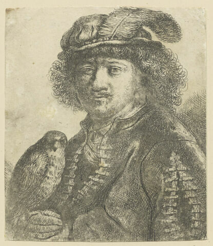 Rembrandt portant un oiseau de proie