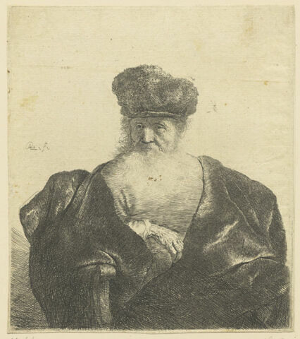 Vieillard à grande barbe et bonnet fourré