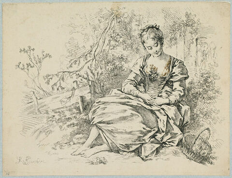 Jeune fille assise en méditation