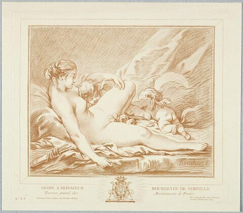 Femme nue et deux amours