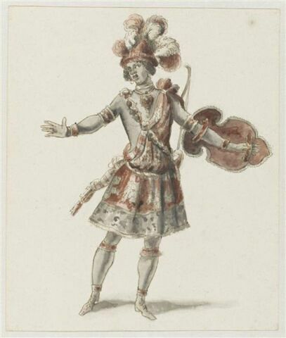 Costume de valet de pied du Dauphin (?) pour la quadrille des Abencérages dans le « Carrousel des galans maures de Grenade »