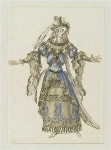 Costume pour les prêtresses d'Apollon chantantes pour la scène sacrée de "Bellérophon"